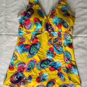 Yellow Themed Floral Printed Swimsuit