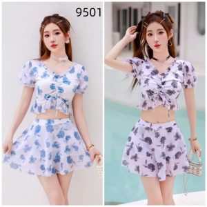 Two piece floral printed swimsuit for women