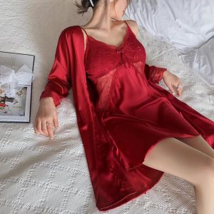 Two piece premium nightwear with lace